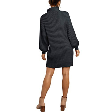Stylish LOGENE Women's Sweater Dress with Turtleneck Design