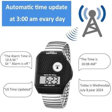 Atomic Talking Watch for Seniors with Audio Alerts