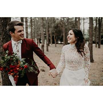 DAZI Men's Skinny Tie Floral Print Cotton Necktie, Great for Weddings, Groom, Groomsmen, Missions, Dances, Gifts. (White Floral)