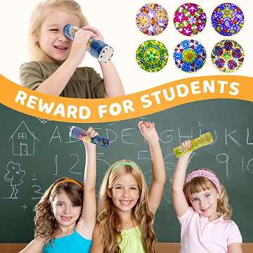 D-FantiX Classic Tin Kaleidoscope for Kids, 2 Pack Retro Toys - Educational Toys with Metal Body, Boy Girl Birthday Party Favors Decorations, Christmas Stocking Stuffer Gift