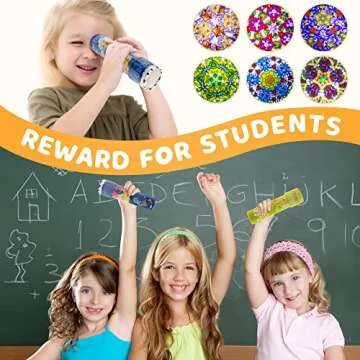 D-FantiX Classic Tin Kaleidoscope for Kids, 2 Pack Retro Toys - Educational Toys with Metal Body, Boy Girl Birthday Party Favors Decorations, Christmas Stocking Stuffer Gift