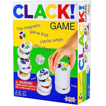 AMIGO Games Clack! Categories - Exciting Kids Magnetic Stacking Game for 2-8 players Ages 7+ | Fun, ...