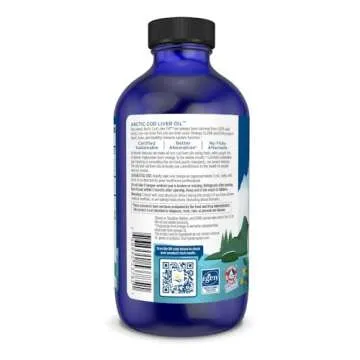 Nordic Naturals Arctic Cod Liver Oil, Unflavored - 8 oz - 1060 mg Total Omega-3s with EPA & DHA - Heart & Brain Health, Healthy Immunity, Overall Wellness - Non-GMO - 48 Servings