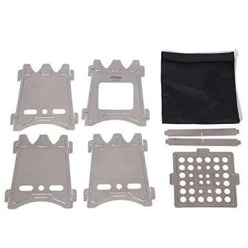 ATiAP Ultralight Titanium Wood Burning Stove Outdoor Camping Multi-Fuels Alcohol Stove BBQ Stove WS009ST-Ti (Wood Burning Stove)