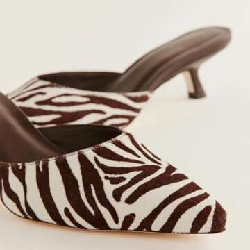 ZJGZF Mesh Kitten Heels Mules for Women Closed Pointed Toe Slip on Backless Stiletto Slingback Low Heels Comfort Pumps Shoes