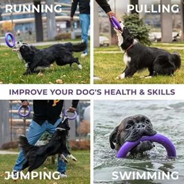 Puller Outdoor Dog Ring Toys - Dog Fetch Toy & Tug of War Dog Toy for Small Medium Large Dogs - Dog Ball & Soft Dog Frisbee Alt - Outside Dog Yard Toys - Big Dog Pull Toy - Dog Agility Jumps Tool