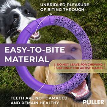 Puller Outdoor Dog Ring Toys - Dog Fetch Toy & Tug of War Dog Toy for Small Medium Large Dogs - Dog Ball & Soft Dog Frisbee Alt - Outside Dog Yard Toys - Big Dog Pull Toy - Dog Agility Jumps Tool