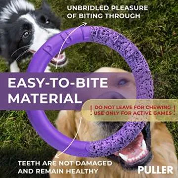 Puller Outdoor Dog Ring Toys - Dog Fetch Toy & Tug of War Dog Toy for Small Medium Large Dogs - Dog Ball & Soft Dog Frisbee Alt - Outside Dog Yard Toys - Big Dog Pull Toy - Dog Agility Jumps Tool