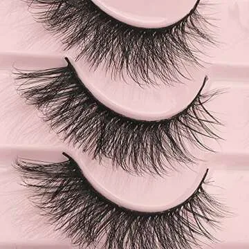 False Eyelashes Mink Lashes Natural Wispy Cat Eye Lashes Fluffy Eyelashes Pack 3D Strip Short Volume Fake Eyelashes 10 Pairs by Geeneiya
