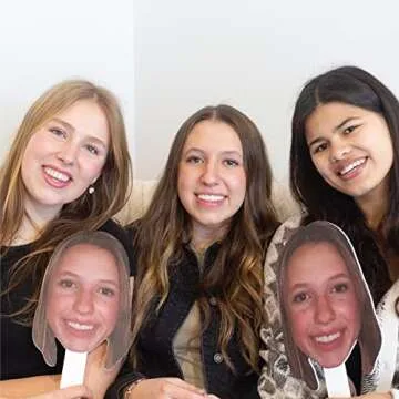 Big Dot of Happiness Fun Face Cutout Paddles - 6 Piece Cut Out Kit - Custom Photo Head Cut Out Photo Booth and Fan Props - Face Photo on Stick - Custom Face Photos Upload 1 Photo