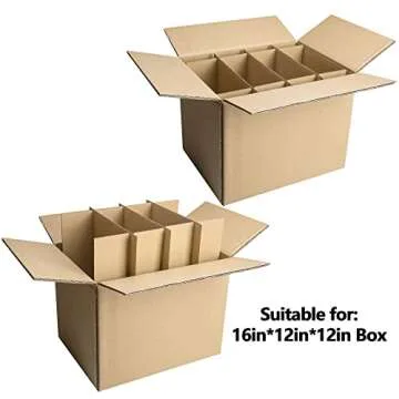 4 Sets Dish Packing Kit,Glass Dividers for Moving Boxes,Kitchen Dish Packing Kit with 30 pcs Foam Pouches Fits in 16x12x12" Box for Packing Shipping(Box Not Included)