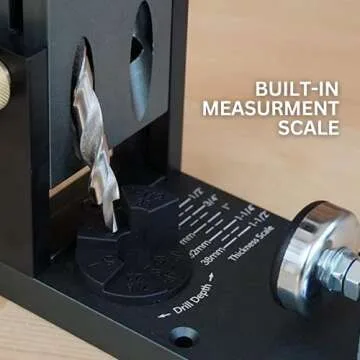 Massca Pocket Hole Jig Kit M1 - Adjustable & Easy to Use Pocket Screw Jig - Heavy Duty Drill Jig for Angled Holes with Drill Bit, Pocket Self Tapping Screws &Driver Bit,