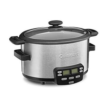 Cuisinart MSC-400 3-In-1 Cook Central 4-Quart Multi-Cooker: Slow Cooker, Brown/Saute, Steamer, Silve...