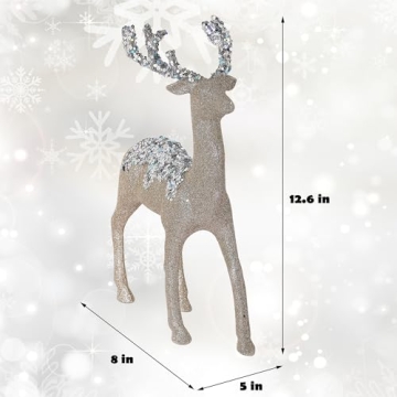 Juegoal Glitter Reindeer Set - Sparkling Christmas Decor