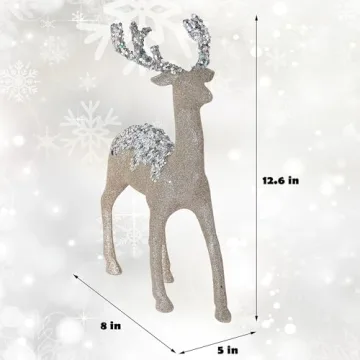 Juegoal Glitter Reindeer Set - Sparkling Christmas Decor