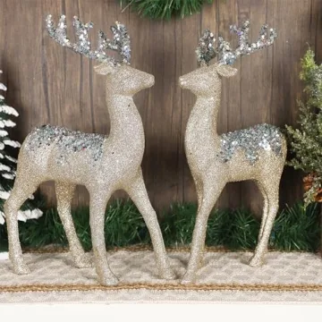 Juegoal Glitter Reindeer Set - Sparkling Christmas Decor