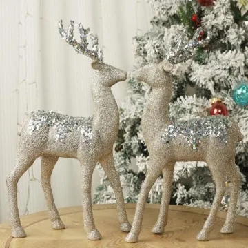 Juegoal Glitter Reindeer Set - Sparkling Christmas Decor