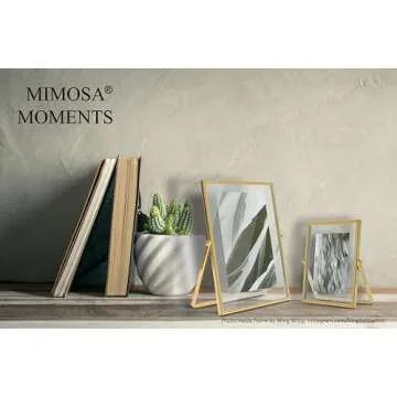 MIMOSA MOMENTS Brass Metal Floating 4x6 Picture Frame