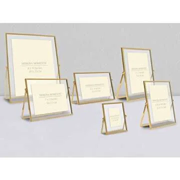 MIMOSA MOMENTS Brass Metal Floating 4x6 Picture Frame