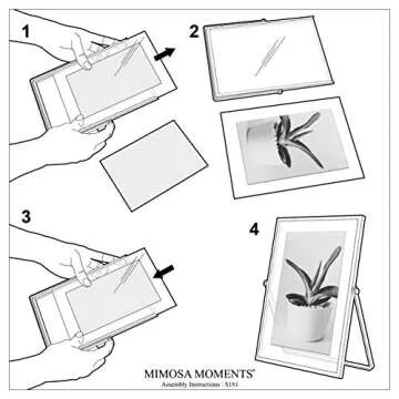 MIMOSA MOMENTS Brass Metal Floating 4x6 Picture Frame