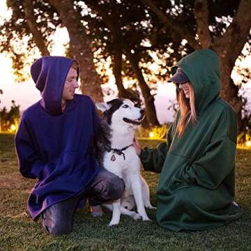 THE COMFY Hoodie | Oversized Unlined Wearable Fleece Cotton Blanket, One Size Fits All, Shark Tank Light Gray