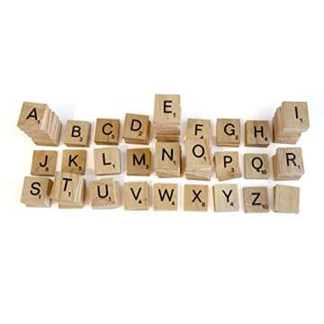 BSIRI The 100 Scrabble Tiles Alphabet of The Wooden Scrabble Pieces for Word Scrabble Game Board of Education Games Craft Letters and Scrabble Tiles for Wall Decor