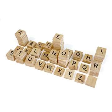 BSIRI The 100 Scrabble Tiles Alphabet of The Wooden Scrabble Pieces for Word Scrabble Game Board of Education Games Craft Letters and Scrabble Tiles for Wall Decor