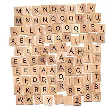 BSIRI The 100 Scrabble Tiles Alphabet of The Wooden Scrabble Pieces for Word Scrabble Game Board of Education Games Craft Letters and Scrabble Tiles for Wall Decor
