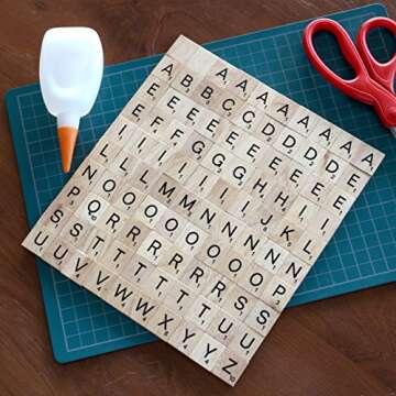 BSIRI The 100 Scrabble Tiles Alphabet of The Wooden Scrabble Pieces for Word Scrabble Game Board of Education Games Craft Letters and Scrabble Tiles for Wall Decor