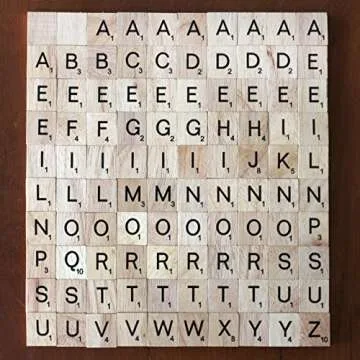 BSIRI The 100 Scrabble Tiles Alphabet of The Wooden Scrabble Pieces for Word Scrabble Game Board of Education Games Craft Letters and Scrabble Tiles for Wall Decor