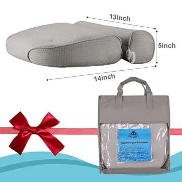 Idle Hippo Bath Pillow, Tencel Spa Bathtub Pillow, Ultra Soft Bath Pillows for Tub Neck and Back Support, Quick Dry Bath Tub Pillow Headrest for Bathtub, Machine Wash - Light Grey