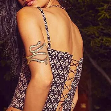 Suprsparkle 9PC 9-10PCS Upper Arm Cuff Arm Bands For Women Gold Adjustable Upper Arm Cuff Bracelets Boho Armband Bangle Jewelry…