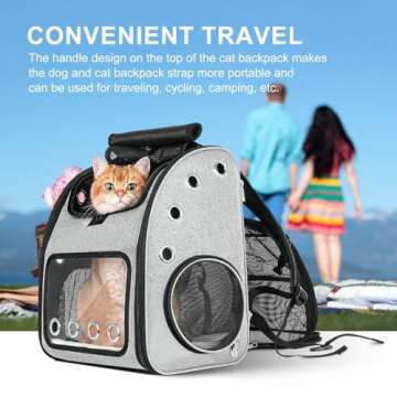 Expandable Cat Carrier Dog Backpacks - Airline Approved Foldable Breathable mesh Pet Backpack, Portable Cats Bag Ideal for Travel/Hiking/Camping/Up to15 Lbs Small Medium Sized pet