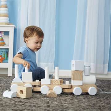 Melissa & Doug Jumbo Stacking Train - Natural, 2+ years, 17pieces