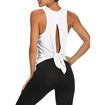 Bestisun Workout Yoga Shirts Activewear Tank Tops Loose fit Open Back Athletic Clothes Backless Tops...