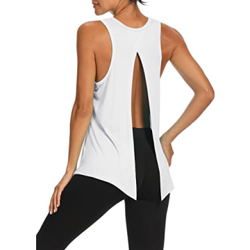 Bestisun Women's Open Back Workout Yoga Shirt