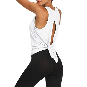 Bestisun Women's Open Back Workout Yoga Shirt