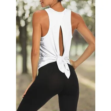 Bestisun Women's Open Back Workout Yoga Shirt