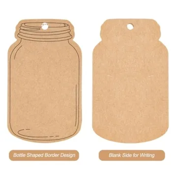 G2PLUS 100PCS Vintage Mason Jar Kraft Paper Gift Tags