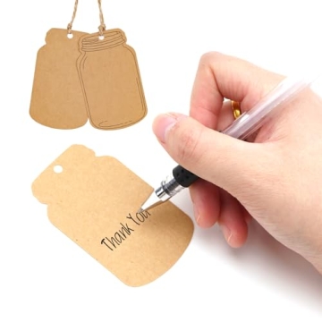 G2PLUS 100PCS Vintage Mason Jar Kraft Paper Gift Tags