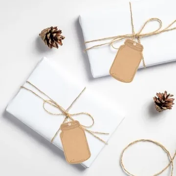 G2PLUS 100PCS Vintage Mason Jar Kraft Paper Gift Tags