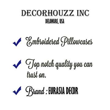 EURASIA DECOR Be Our Guest Embroidered Square Accent Throw Pillow Cover - Guestroom, Bedroom, Couch ...