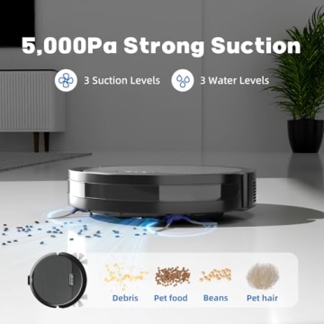 Kipvvo V3 Robot Vacuum Combo with Smart Control and 5000Pa Suction