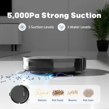 Kipvvo V3 Robot Vacuum Combo with Smart Control and 5000Pa Suction