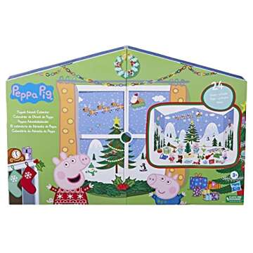 Peppa Pig Peppa’s Kids Advent Calendar, Contains 24 Surprise Toys, 4 Holiday Family Figures; Ages ...