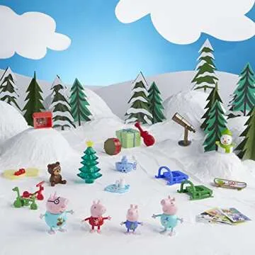 Peppa Pig Peppa’s Kids Advent Calendar, Contains 24 Surprise Toys, 4 Holiday Family Figures; Ages 3 and Up
