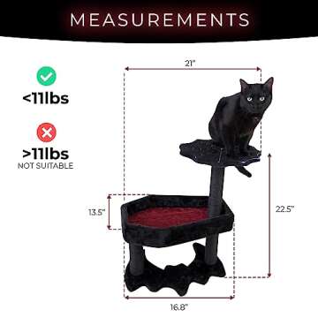 Gothic Cat Tree with Coffin Cat Bed, Gothic Cat Tower, Coffin cat Tree with Sisal Scratching Posts f...