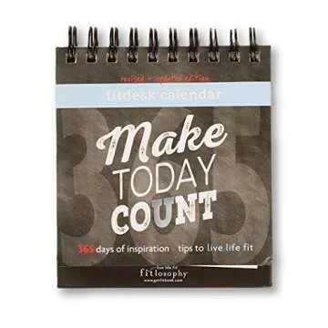 Fitlosophy 'Make Today Count' 365-Day Inspirational Perpetual Desk Calendar