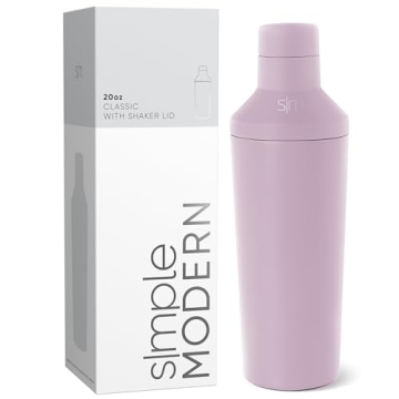 Simple Modern Cocktail Shaker Set with Jigger Lid | Stainless Steel Boston Shaker Insulated Martini ...