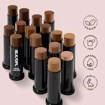 BLK/OPL Skin Perfecting Foundation Stick, SPF 15 Buildable & Blendable Face Foundation Makeup with Matte Finish - Full Coverage, Color Correcting & Sculpting - Hypoallergenic (Hazelnut)